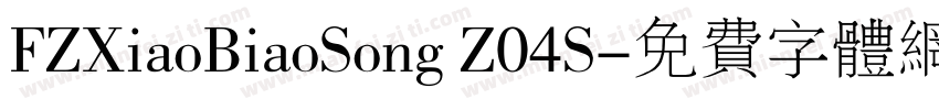 FZXiaoBiaoSong Z04S字体转换